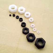 25/100pc M2 M3 M4 M5 M6 M8 M10 M12 Nylon Plastic Metric Threaded Hex Hexagon Nut