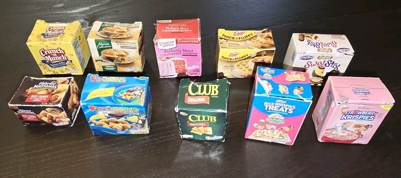 Shopkins Real Littles Micro Mart Mini Grocery Food Assorted Paperboxes Lot Of 20