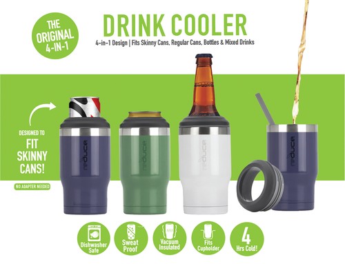 Reduce Stainless Steel Cold-1 Bottle/Can Cooler, Cayenne - Picture 2 of 8