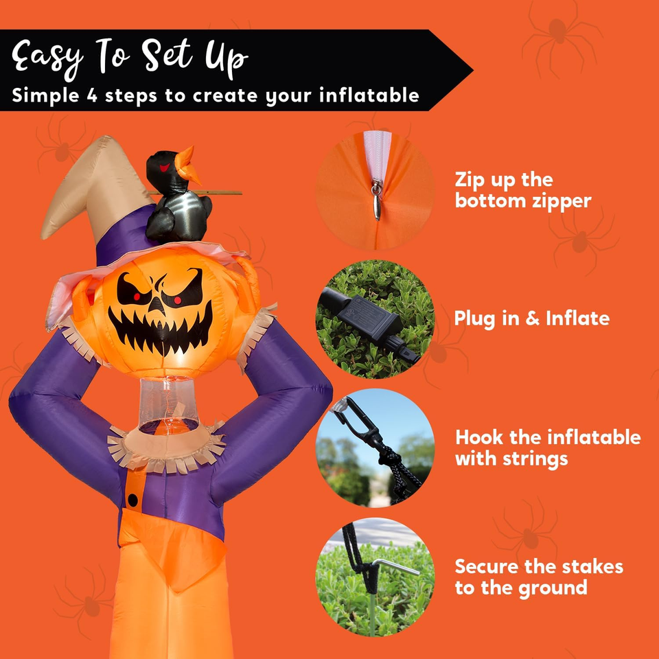 9 FT Tall Halloween Inflatables Outdoor Decorations, Blow up Halloween