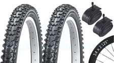 2 Bicycle Tyres Bike Tires - Mountain Bike - 14 x 2.125 - With Schrader Tubes