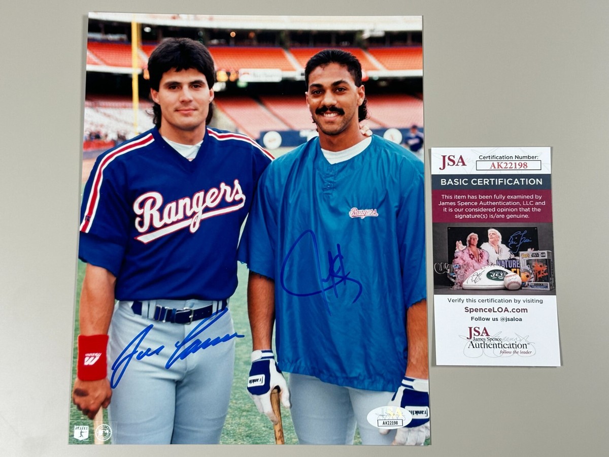 Jose Canseco Juan Gonzalez Dual Signed 8x10 Photo File JSA