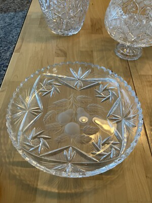 massive schwere schöne Kristall Schale Obstschale Obstschüssel 30cm Schüssel