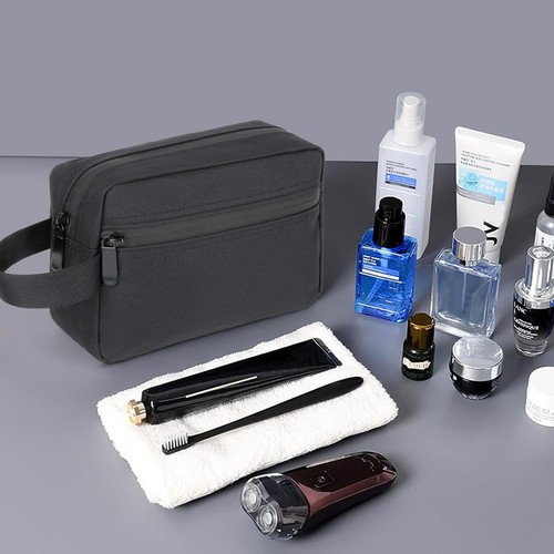 Toiletry Bag Men Hanging Dopp Kit Travel Mens Shaving Bag Toiletries Black - Picture 4 of 6