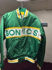 Starter NBA Seattle SuperSonics Stadium Jacket size M 80s USA Green Vintage USED