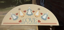 Vtg Hand painted Wood Sign  Country Decor Folk Art Cottage Core Americana