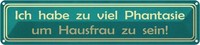 Blechschild 10X46 Cm Habe Viel Phantasie Um Hausfrau Spruch Zitat Deko Geschenk