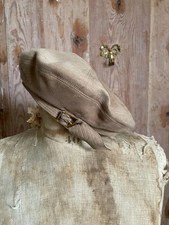 Vintage 1950s French Sofest Camel Suede BERTEIL Beret Sz 57 cms M 
