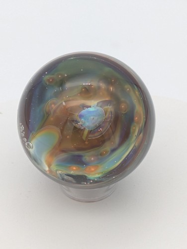 Handmade Glass Marble Implosion Fumed Opal Crystal Galaxy Art 35mm - Picture 2 of 5