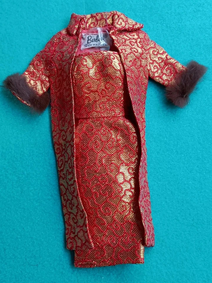 Traje Vintage Barbie Original Auténtico #992 Elegancia Dorada - Completo con Reproducción Foto 2 de 4