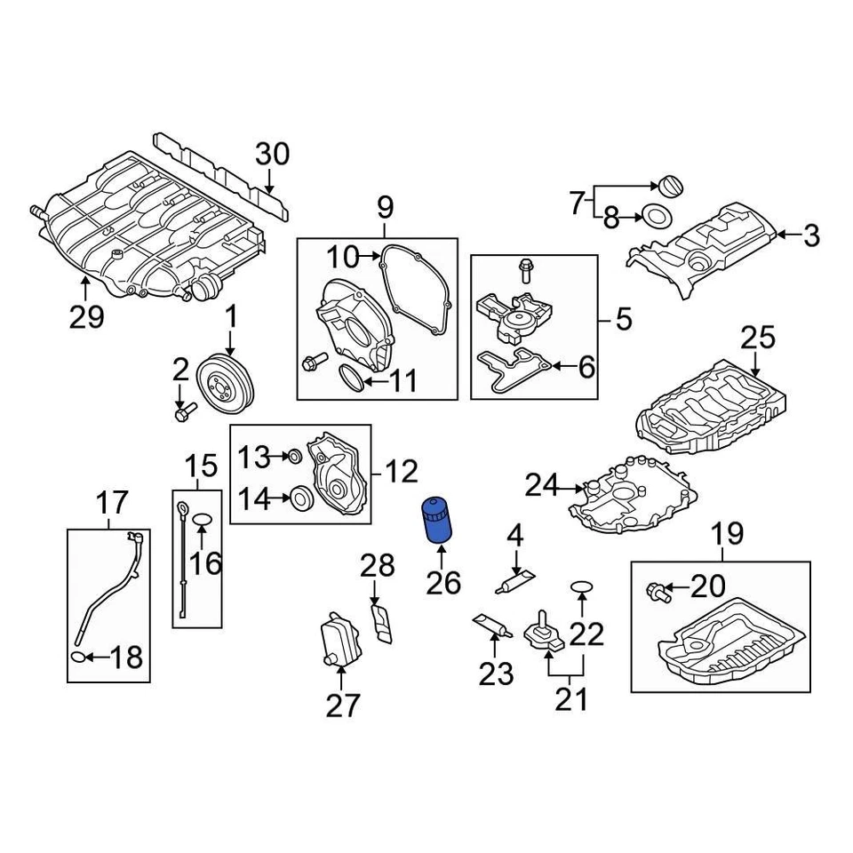 For Volkswagen Jetta 2008-2013 Volkswagen 06J115403Q Engine Oil Filter Foto 3 de 4