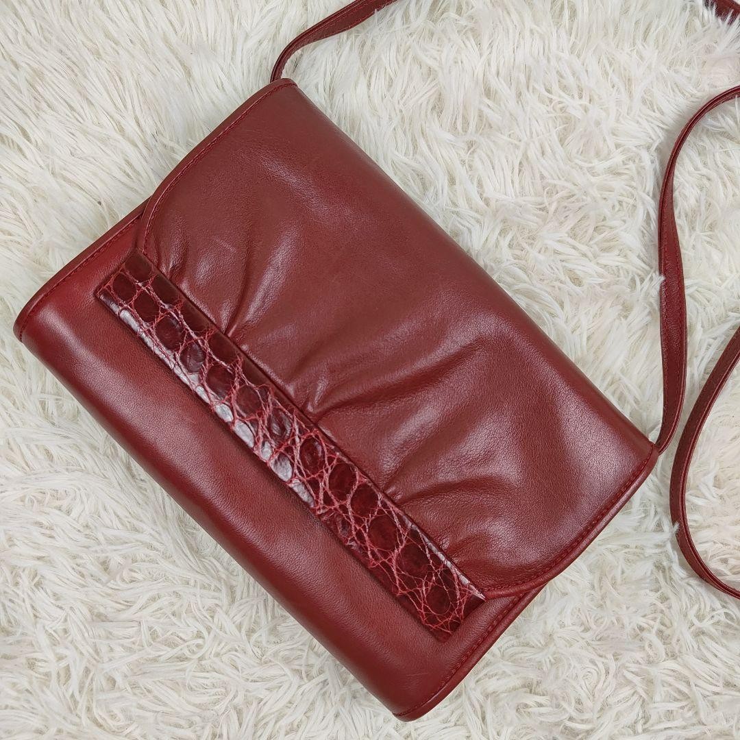 GUCCI Shoulder Bag Embossed 2-Way Clutch Leather