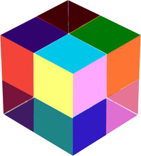 CMY Color Cube, 1.6 inch 40mm CMYcube Acrylic Prism for Home or Office Desktop