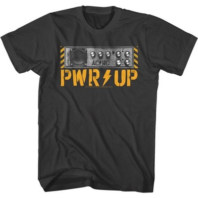 ACDC PWR UP Knöpfe Kurzarm Herren T-Shirt Smoke Crew Neck Baumwolle