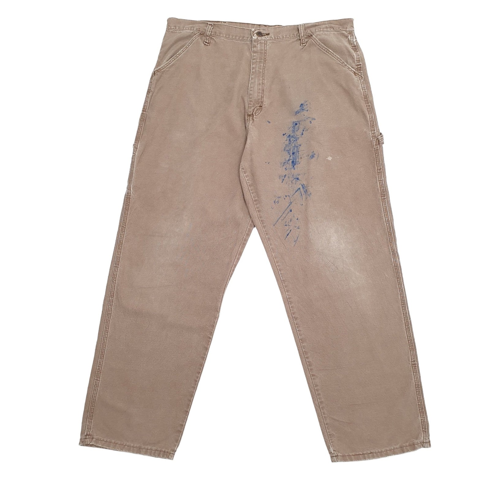 WOLVERINE Carpenter Workwear Trousers Cotton Brown Mens W38 L32 image 2
