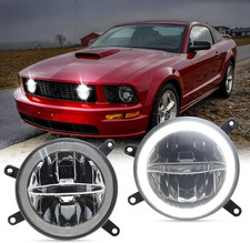 For 2005-2009 Ford Mustang Gt Halo Drl Led Fog Light Grille Daytime Running Lamp