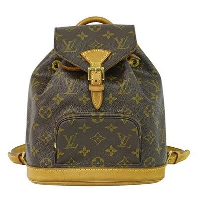Louis Vuitton Montsouris PM M51137 Monogram Canvas Backpack Brown