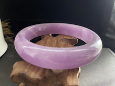 55-56mm Natural 100 Lavender Purple Jadeite Jade Bangle Bracelet Grade A