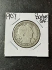 1907 P Barber Silver Quarter Good Condition U.S. 25c Type Coin (Raw18796)