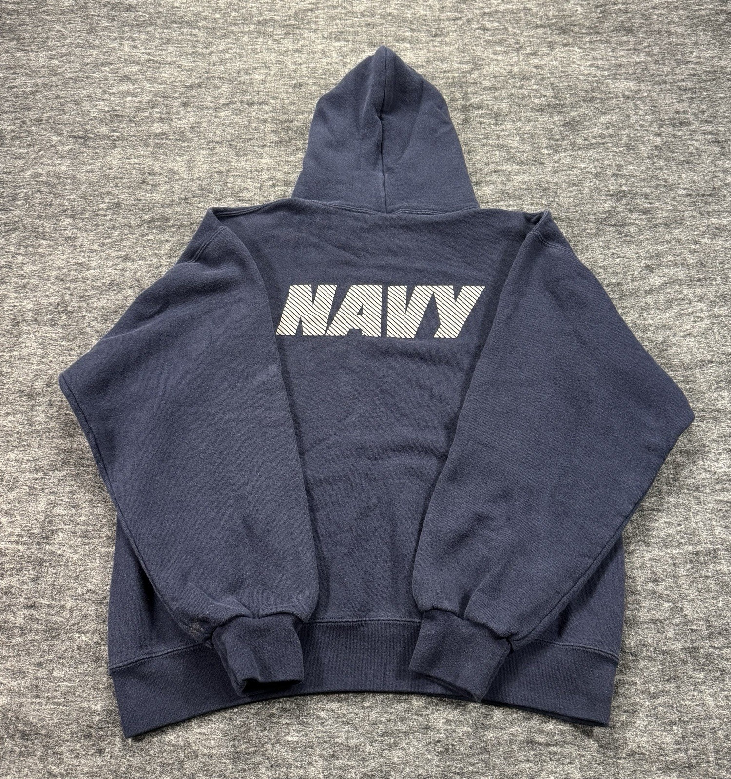Vtg Soffe U.S. Navy Hoodie Men’s M Made In USA Pullover Navy Blue Sweatshirt