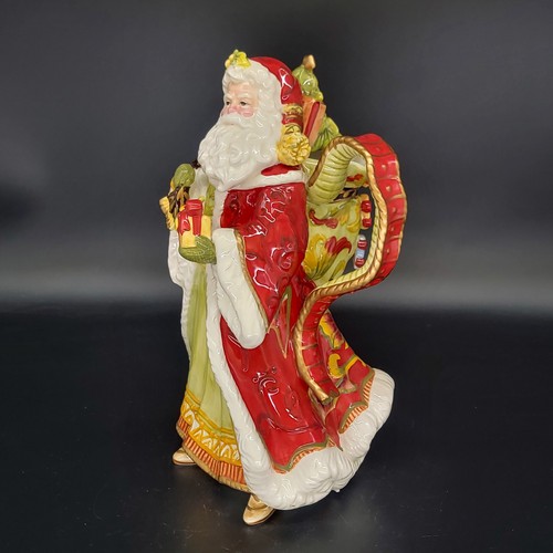 HTF Santa Claus Damask Holiday Pitcher Fitz and Floyd w/ Original Box 11.5"T - Picture 3 of 17