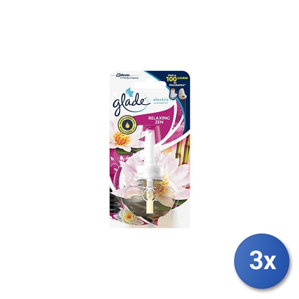 3x Glade Electric Plug Refill Relaxing Zen Deodorant