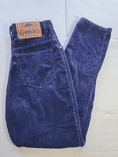 Gitano Navy Blue Corduroy Pants Womens 8 28x30 Cotton Tapered High Waist Vtg