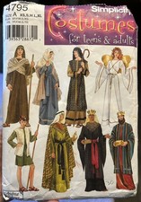 Simplicity Costume Pattern 4795 Men  s Women  s Nativity Scene Or Halloween Sz A