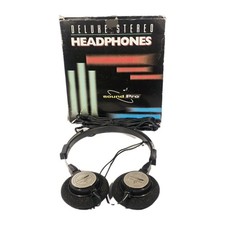 Vintage Sound Pro Deluxe Stereo Over Head Earphones HO14 Works w/ Box