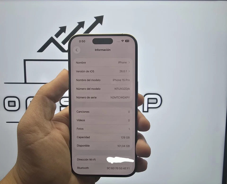 Iphone 15 pro! 100% batería Cargador y cable original 1 año de Appel care - Imagen 3 de 4
