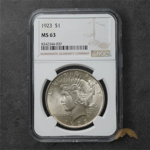 1923 Silver Peace Dollar $1 - NGC MS63 - Philadelphia