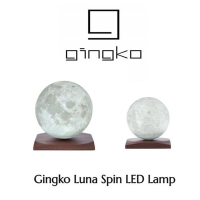 Mondlampe LED drehbar Luna Schreibtischleuchte Naturholz USB wiederaufladbar Gingko