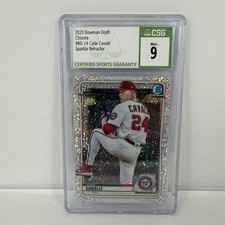 2020 Bowman Draft Chrome Sparkle Refractor Cade Cavalli #BD-24 CSG 9 Mint
