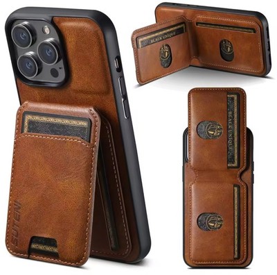 SUTENI Leather Wallet Case Magnetic Card Holder Kickstand Cover for iPhone 13 14