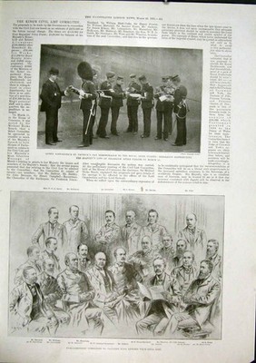 Original alter antiker Druck Kleeblatt Irish Patrick's Parliament Committee 1901
