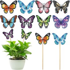 8 Pcs Butterfly Diamond Painting Kits, Diamond Art Kits for Garden Decor, But...