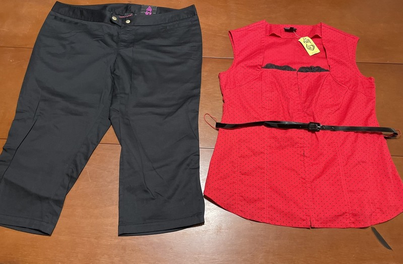 NWT Womens 2pc lot vintage torrid plus size 16 0 1X 0X red polka dot top set 