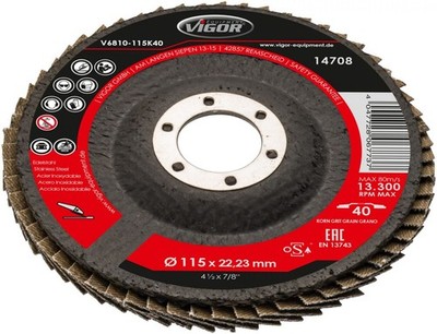VIGOR Fächerscheiben 115mm K40 V6810-115K40 10er Satz