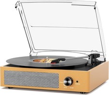 Vinyl Record Player 3-Speed Extended-Sized Turntable with Built-in Speakers