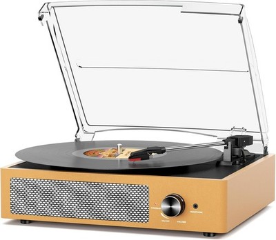 Vinyl Record Player 3-Speed Extended-Sized Turntable with Built-in Speakers
