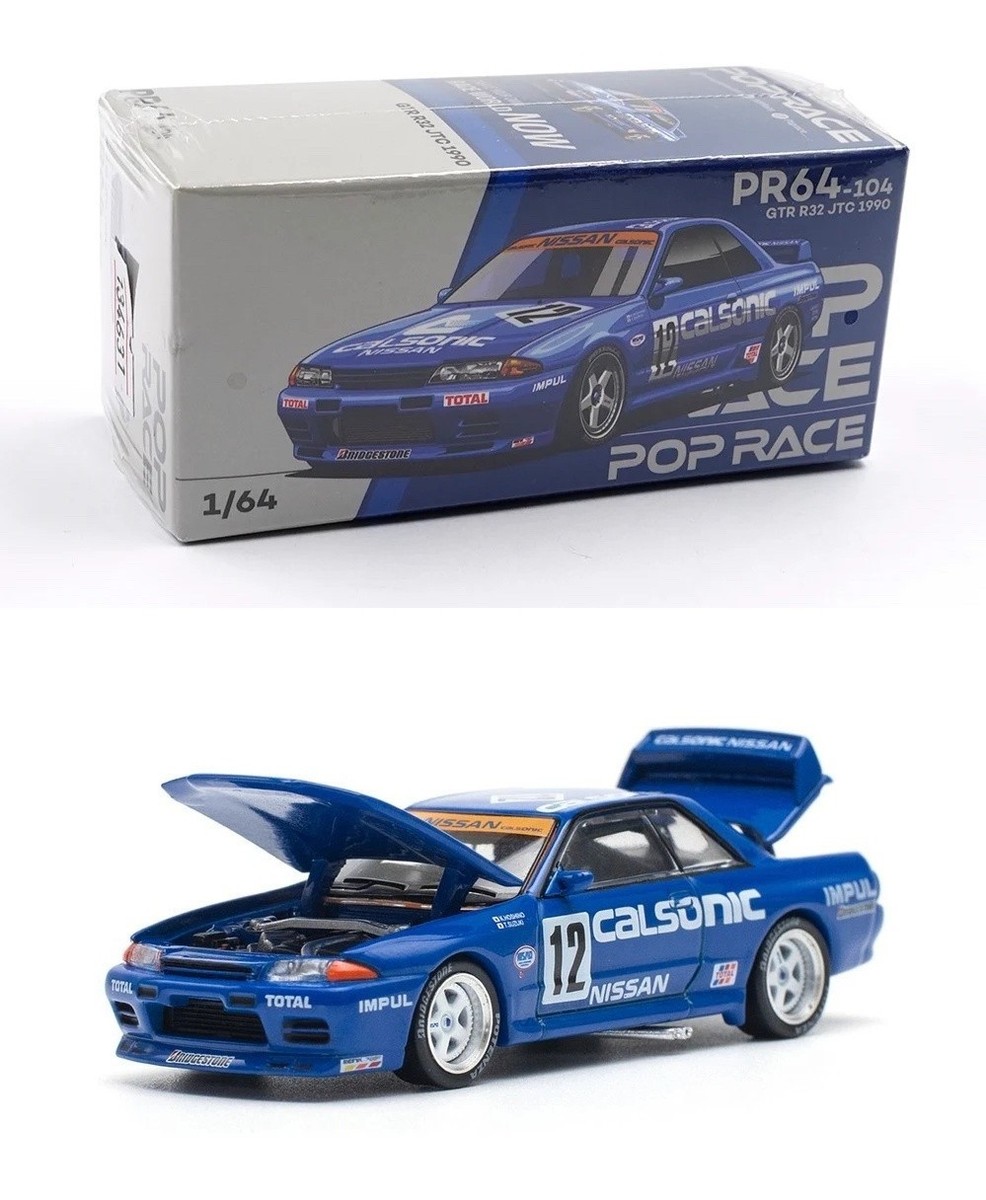 Pop Race Nissan GTR R32 JTC 1990 Calsonic #12 1:64 PR640104 | eBay