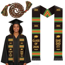 2026 Graduation Gift Black Girl Kente Stole Large Graduation Senior Decor