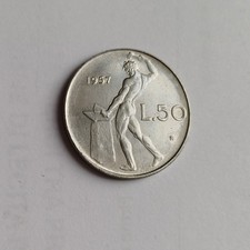 Italia Moneta Da Collezione 50 Lire Vulcano 1957 Rona Spl Fdc Lotto 2297