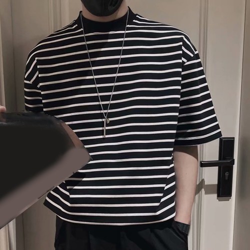 Herren Freizeit Kurzarm T-Shirt mit trendigen Streifen für den Alltag - Picture 12 of 57