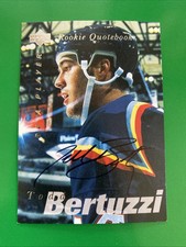Todd Bertuzzi 1995-96 Upper Deck Be A Player BAP Rookie Quotebook Auto Card #S16. rookie card picture