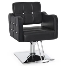 BarberPub Classic Salon Chair, Hydraulic and 360° Swivel,Black Styling Chair8167