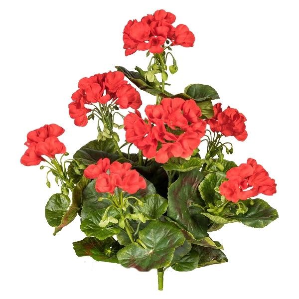 artplants Kunst Blume Geranie Dolkren, Steckstab, Crossdoor, Rot, 40Cm-image