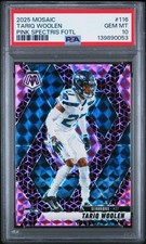 2025 Mosaic Tariq Woolen Pink Spectris FOTL #116 PSA 10 Seahawks 1/13 Pop 1
