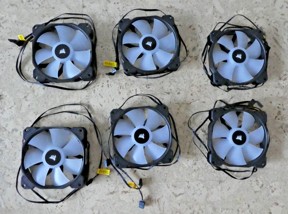 Set CORSAIR Lüfter SP120 ELITE RGB PWM (6x) + COMMANDER PRO + Lighting NODE Core - Bild 2 von 4