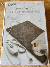 Pure Enrichment Pure Relief XL Plush Heating Pad 12x24 New Open Box Gray